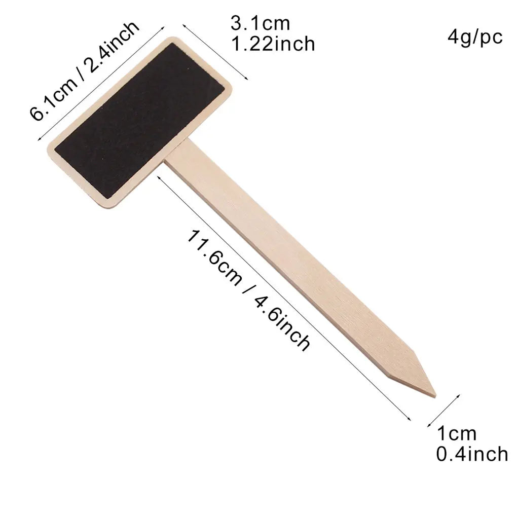 20Pcs Wooden Chalkboard Blackboard Eco-Friendly Succulent Plant Label Flower Marker Thick Tag Label Mark for Home Decoration
