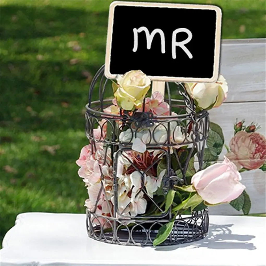 20Pcs Wooden Chalkboard Blackboard Eco-Friendly Succulent Plant Label Flower Marker Thick Tag Label Mark for Home Decoration