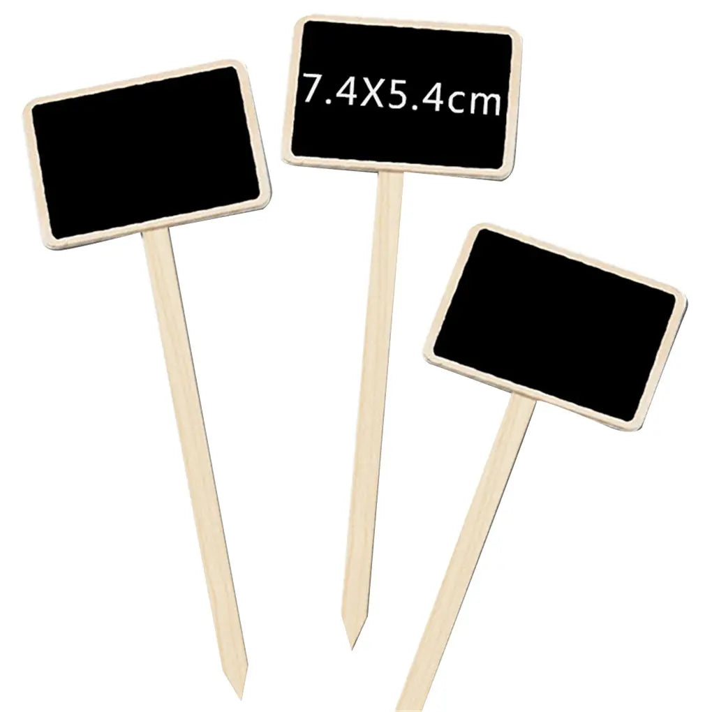 20Pcs Wooden Chalkboard Blackboard Eco-Friendly Succulent Plant Label Flower Marker Thick Tag Label Mark for Home Decoration