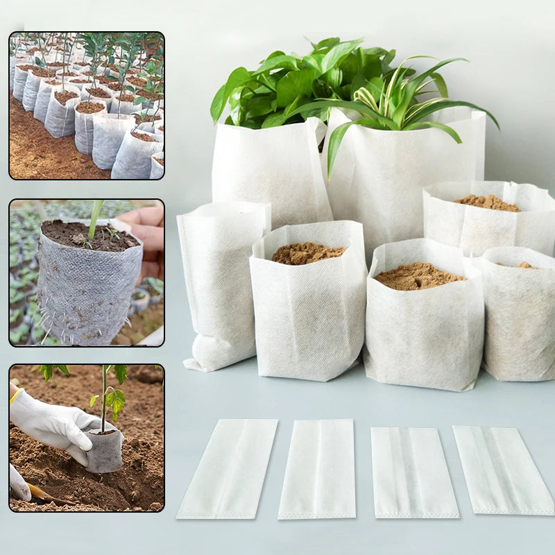 Biodegradable Nonwoven Seedling Plants Nursery Bags Fabric Planting Pots Garden Eco-Friendly Ventilate Growing Planting Bags