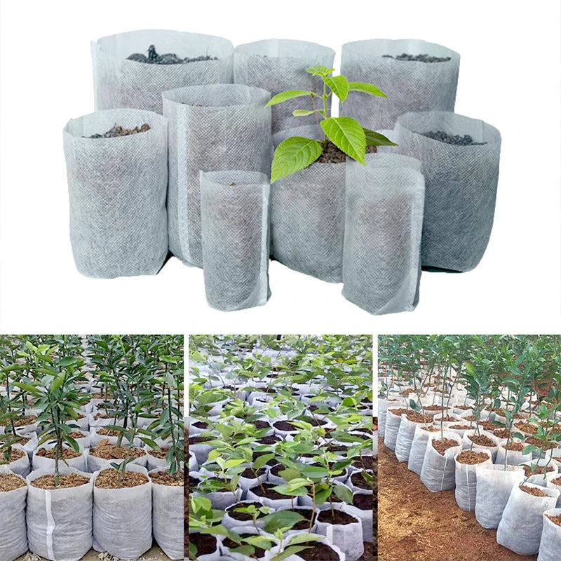 Biodegradable Nonwoven Seedling Plants Nursery Bags Fabric Planting Pots Garden Eco-Friendly Ventilate Growing Planting Bags