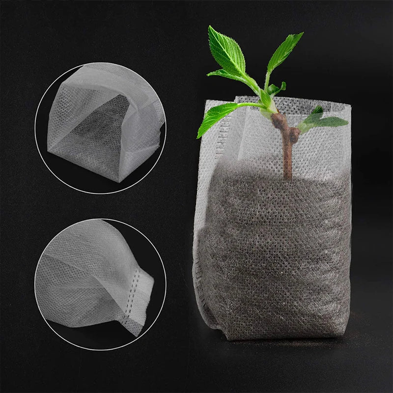 Biodegradable Nonwoven Seedling Plants Nursery Bags Fabric Planting Pots Garden Eco-Friendly Ventilate Growing Planting Bags